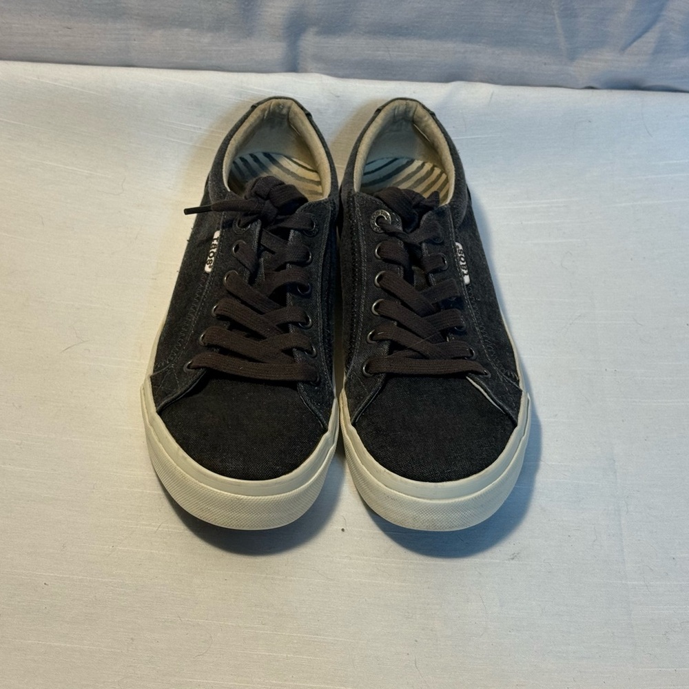 Taos Plim Soul Charcoal Wash Canvas Comfort Sneakers Womens 8